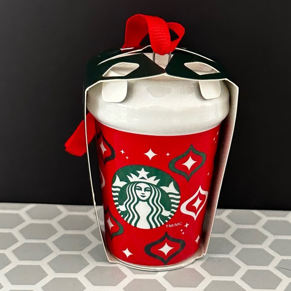 Starbucks Other - Starbucks Ceramic Ornament Red, green, white